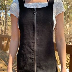 Forever 21 Zip Up Black Dress